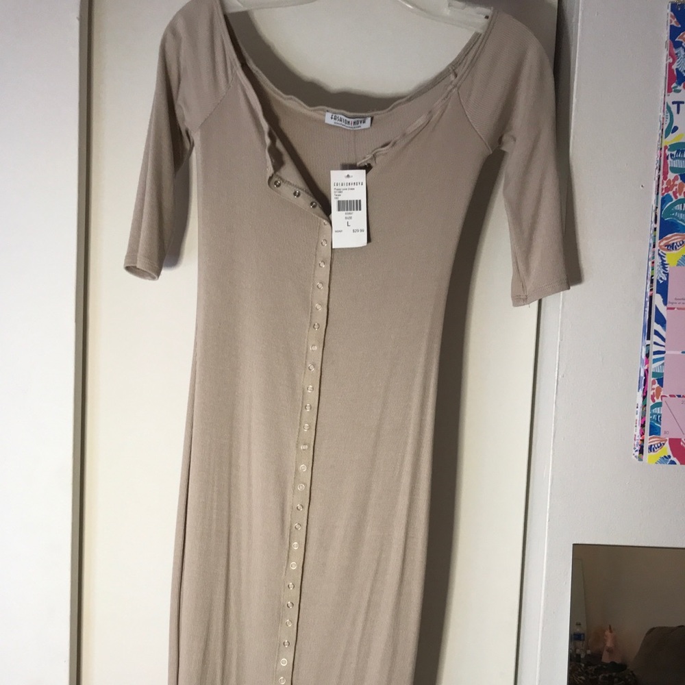 Fashion nova midi length ribbed dress